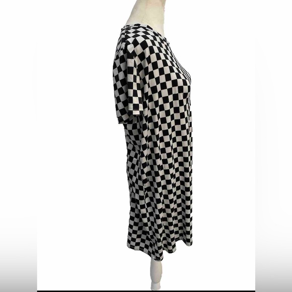 Forever 21 Black White Checkerboard Print Mini T-Shirt Dress-Size M - Picture 9 of 17